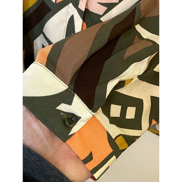 Big Dart Plus Size 20 Top Button Down Geometric Retro Pop Art Pattern Loose Fit - Picture 11 of 12